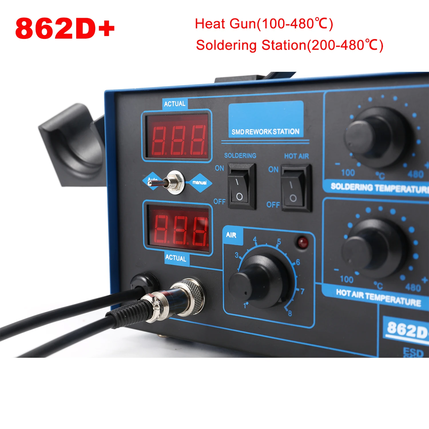 Stasiun Solder 2 In 1 750W den - 2 In 1 Soldering Rework Station 750W ulasan dan harga
