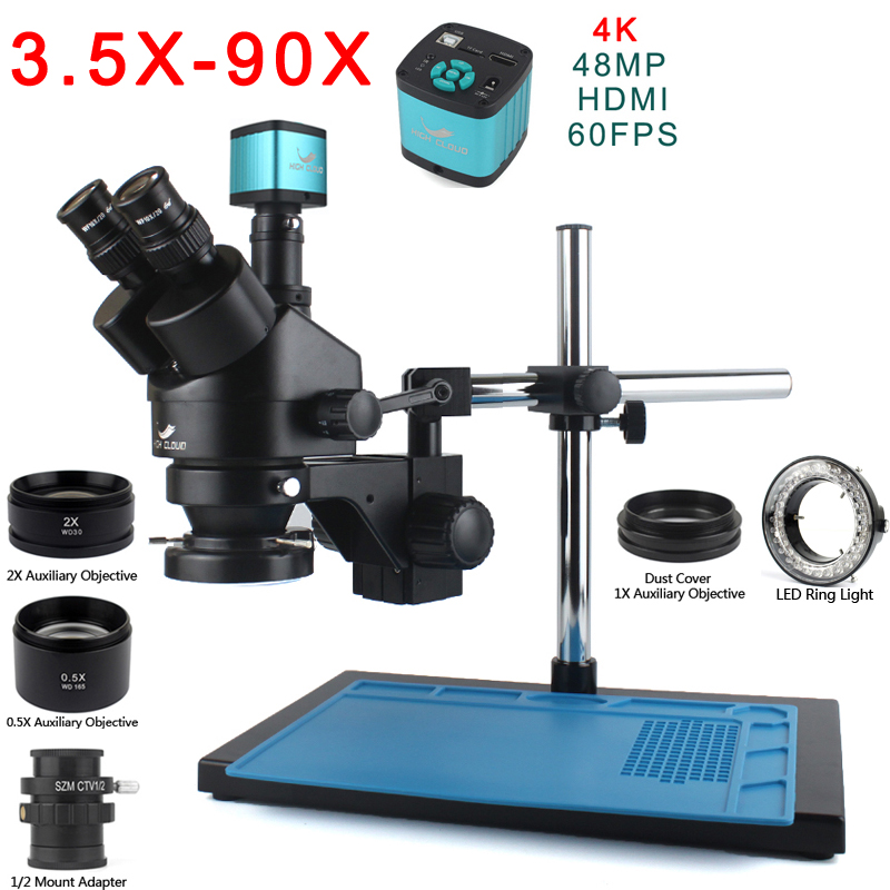 Mikroskop Stereo Zoom Trinokul - Trinocular Stereo Microscope 7X-45X ulasan dan harga